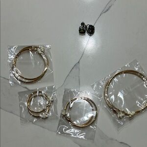 Gold and Silver Women's clip earrings